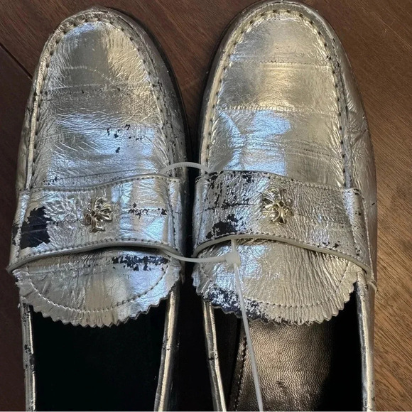 NWOT Tory Burch Metallic Loafers Women 9.5 - Picture 4 of 5
